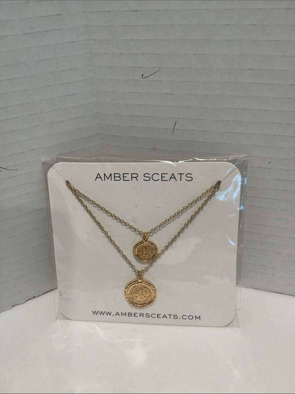 Amber Sceats Double Coin Pendant Necklace - Gold